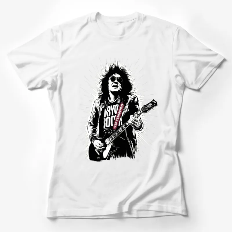 Vintage Rock Star Guitarist T-Shirt, Classic Rock Music Tee, Unisex Graphic Shirt Female T-Shirt