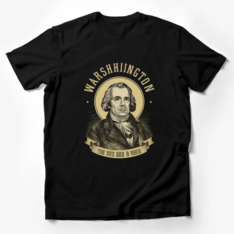 Vintage George Washington Graphic Tee, Patriotic American President T-Shirt, Unique Historical Apparel Male T-Shirt