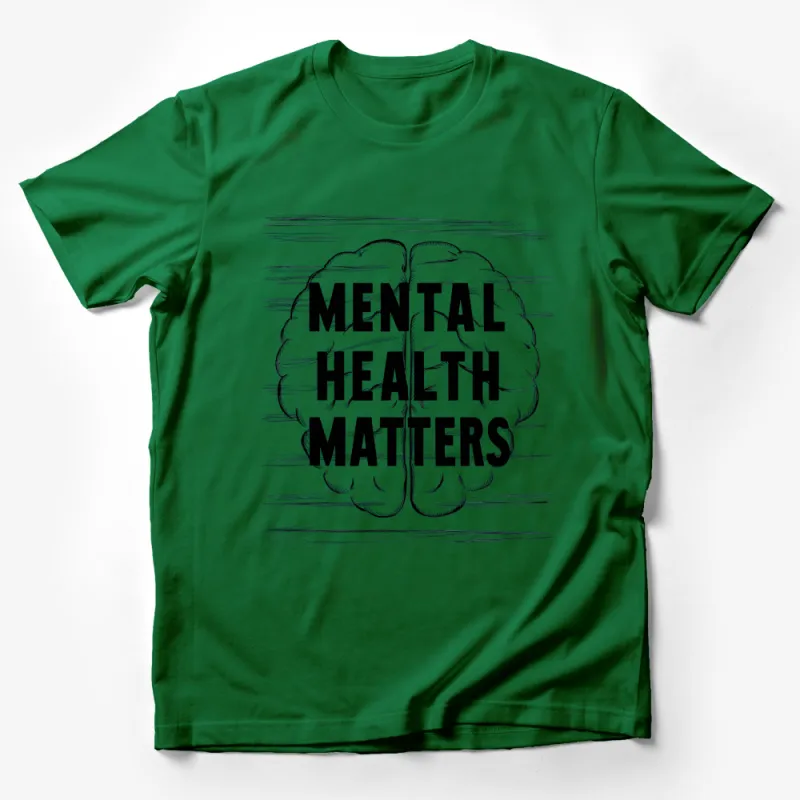 Mental Health Matters T-Shirt, Inspirational Quote Tee, Positive Mindset, Brain Graphic Shirt, Unisex Adult Clothing Male T-Shirt