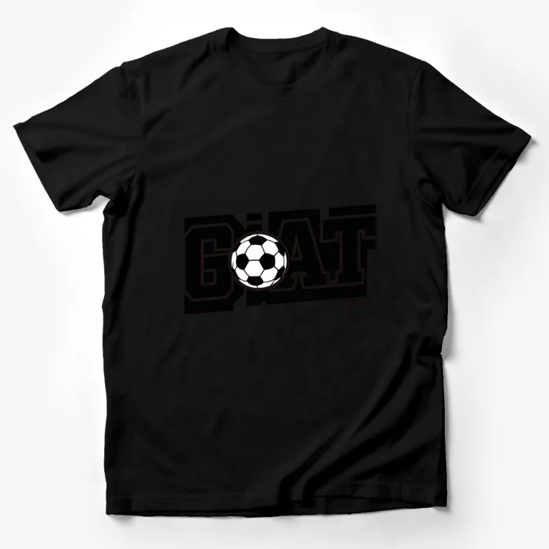 GOAT Time Soccer Graphic T-Shirt, Black and White Football Tee, Sports Casual Wear for All Male T-Shirt