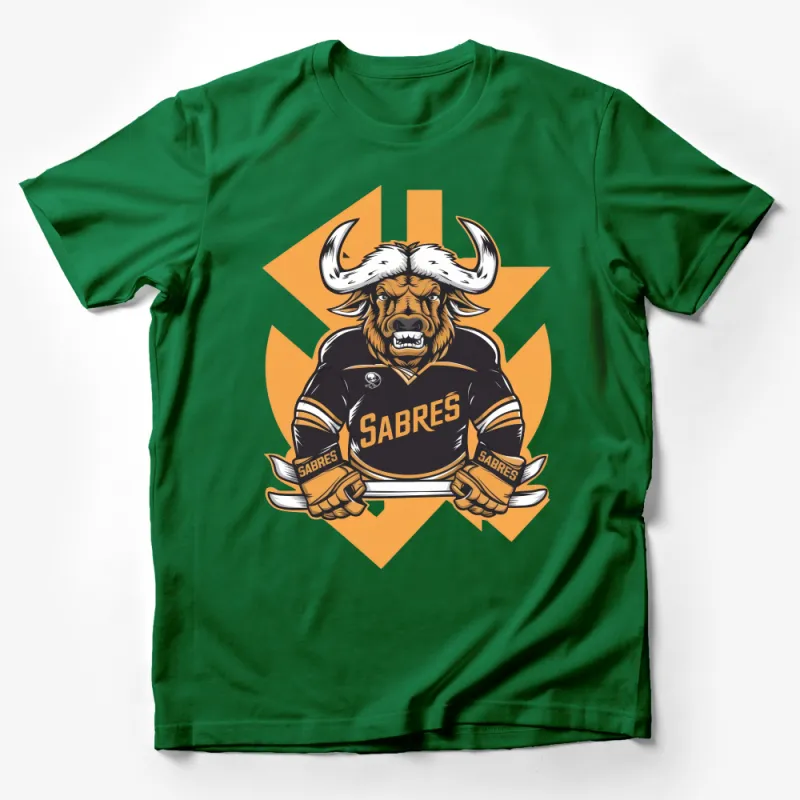 Buffalo Sabres Hockey Mascot T-Shirt, Vintage Style Sports Fan Apparel Male T-Shirt