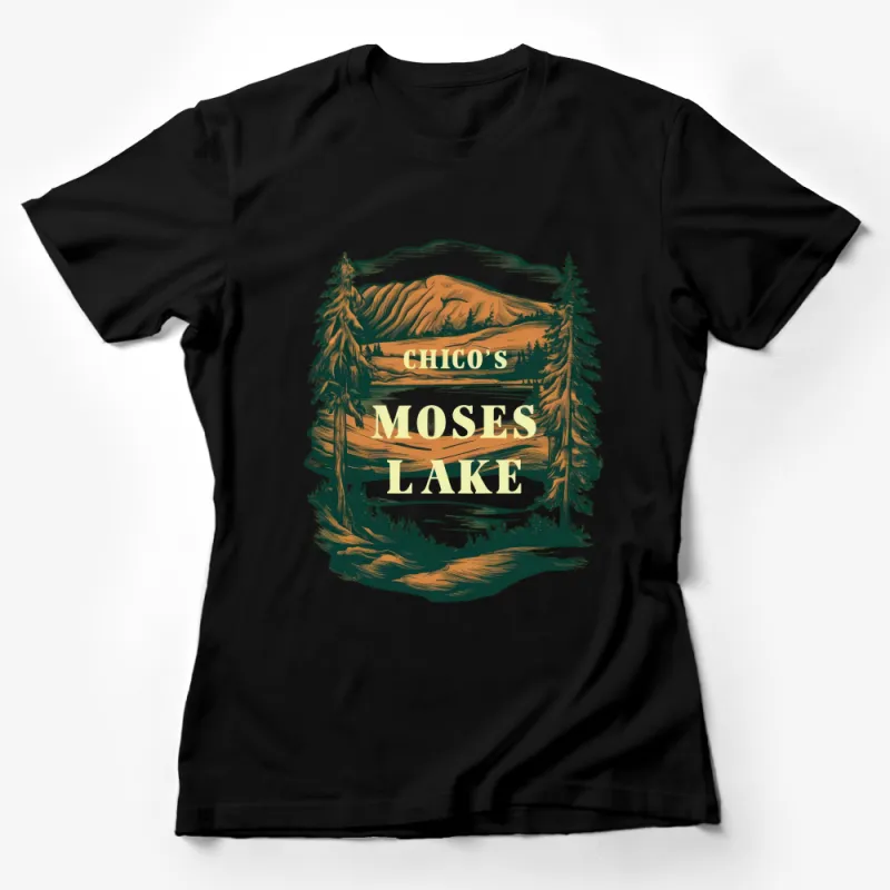 Vintage Moses Lake Scenery T-Shirt, Chico's Outdoor Adventure Graphic Tee, Nature Inspired Shirt Design Female T-Shirt