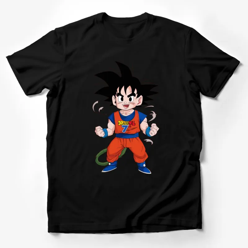 Kid Goku T-Shirt, Dragon Ball Anime Fan Tee, Casual Cartoon Graphic Top, Unisex Children's Apparel Male T-Shirt