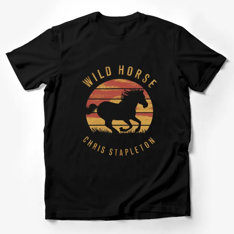 Chris Stapleton Wild Horse T-Shirt, Vintage Retro Style Graphic Tee, Country Music Fan Apparel Male T-Shirt