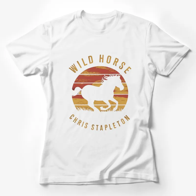 Chris Stapleton Wild Horse T-Shirt, Vintage Retro Style Graphic Tee, Country Music Fan Apparel Female T-Shirt