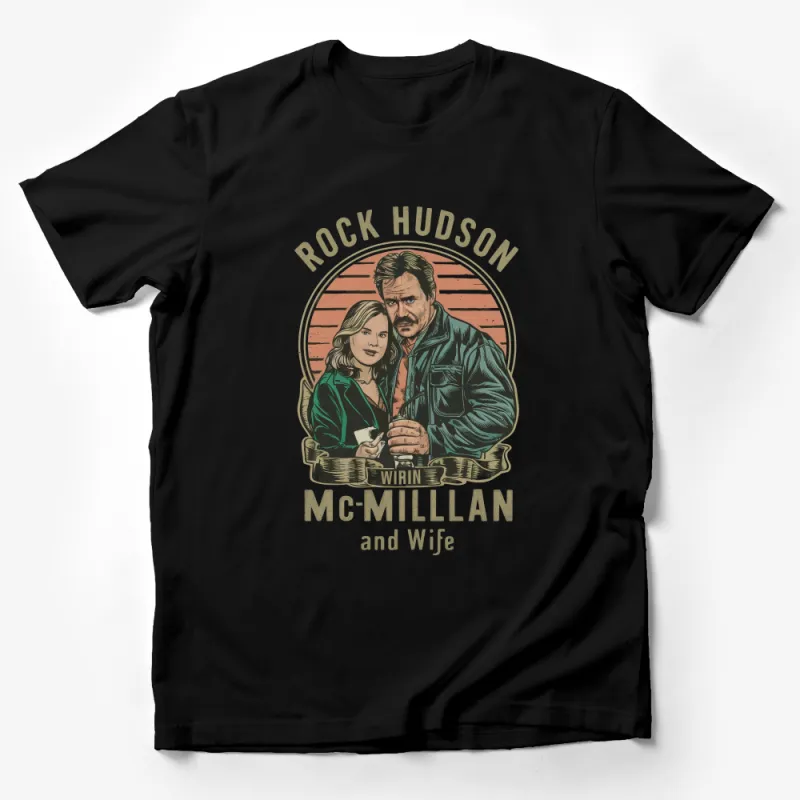 Vintage Rock Hudson McMillan and Wife T-Shirt, Classic TV Show Tee, Retro 70s Television Fan Gift Male T-Shirt