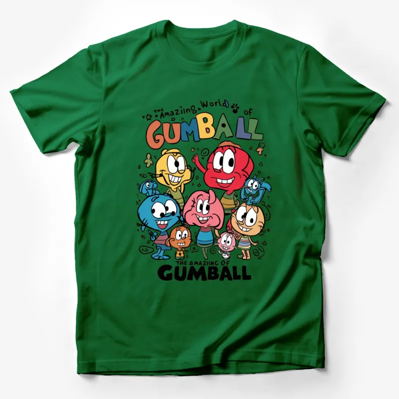 Gumball Cartoon T-Shirt, Colorful Kids and Adult Tee, The Amazing World of Gumball, Fun Character Top Male T-Shirt