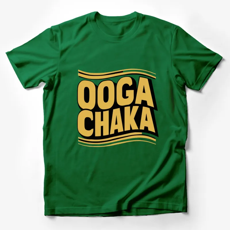 Retro Ooga Chaka Slogan T-shirt, Vintage Style Bold Text, Graphic Tee for Music Lovers Male T-Shirt