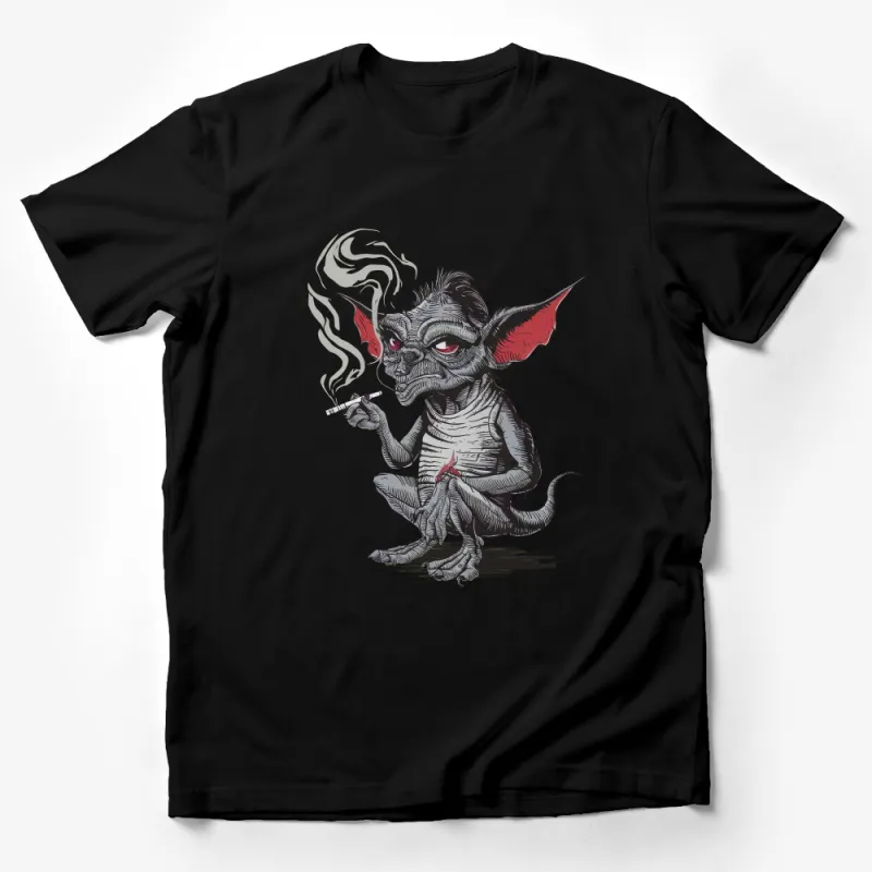 Unique Monster Character T-Shirt, Gothic Fantasy Creature, Smokey Gaze, Unisex Graphic Tee, Urban Streetwear, Cool Dark Art Male T-Shirt