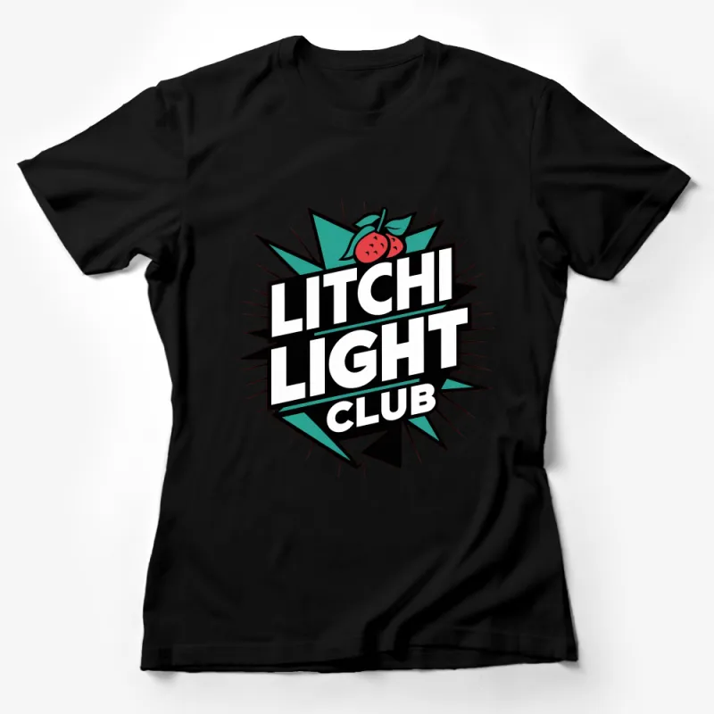 Litchi Light Club Retro Comic Style T-Shirt, Vintage Inspired Bold Graphic Tee, Unisex Casual Wear Female T-Shirt