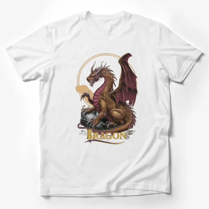 Majestic Dragon Graphic T-Shirt, Mythical Creature Design, Unisex Fantasy Tee, Artistic Dragon Lover Gift Male T-Shirt