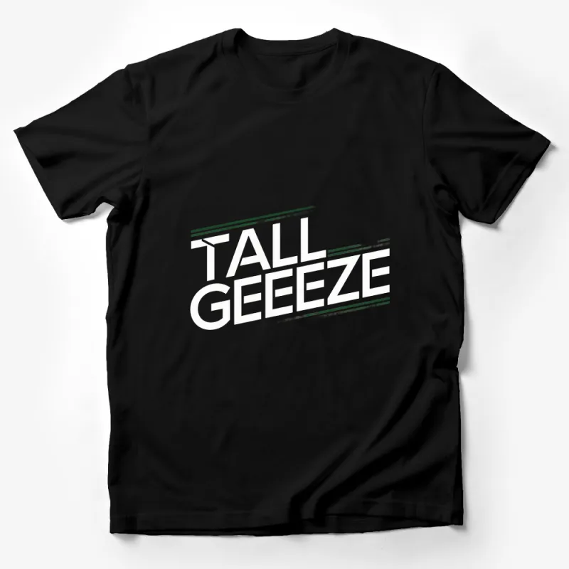 Tall Geezee Minimalist White Logo Graphic T-Shirt, Casual Street Style Fashion Apparel Male T-Shirt