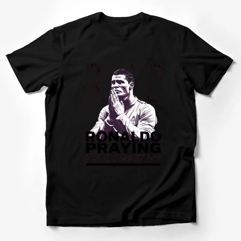 Cristiano Ronaldo Praying Celebration Graphic T-Shirt, Soccer Star Fan Shirt, Sports Illustrated Tee Male T-Shirt