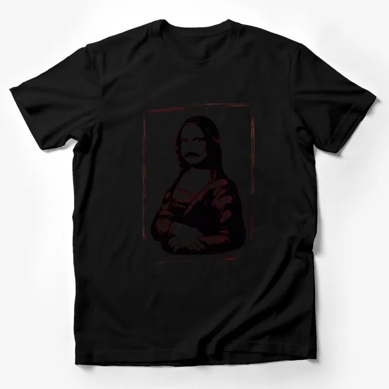 Unique Mona Lisa Mustache T-Shirt, Vintage Art Parody, Funny Graphic Tee, Unisex Male T-Shirt