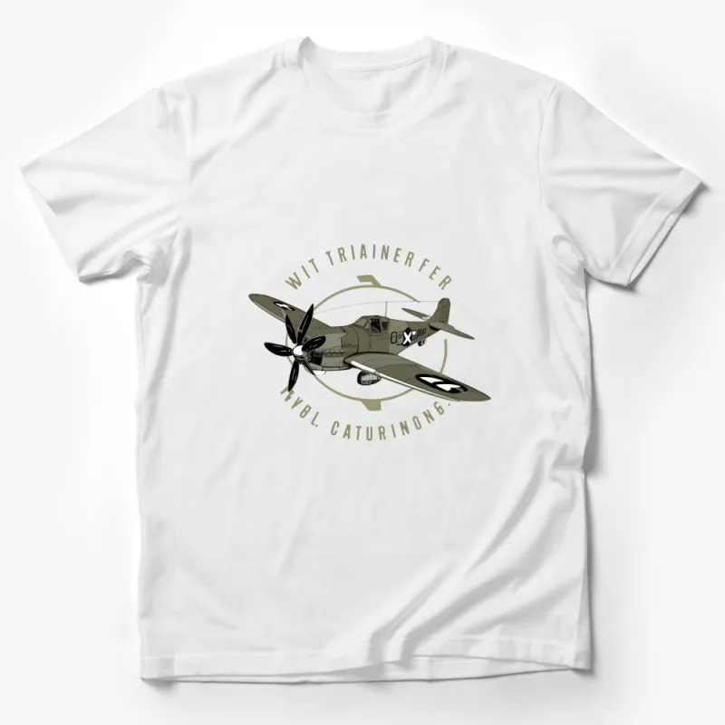 Vintage Airplane T-Shirt, Classic Plane Graphic Tee, Aviation Enthusiast Gift, Military Aircraft Shirt Male T-Shirt