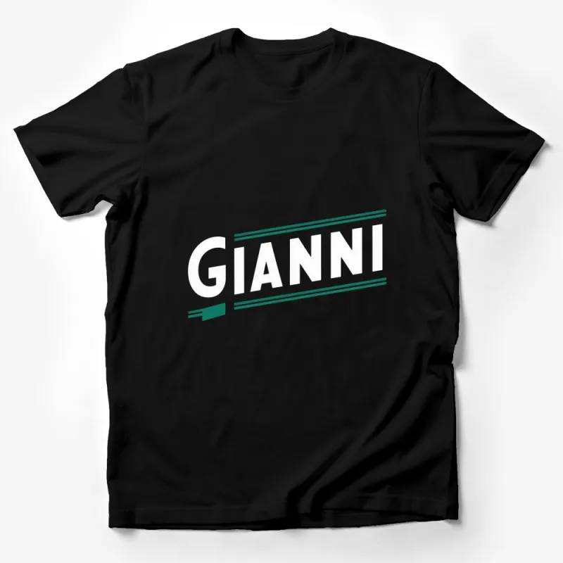 Minimalist Gianni Text Logo T-Shirt, Modern Simple Design Tee, Unisex Graphic Shirt Male T-Shirt