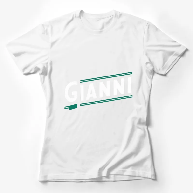 Minimalist Gianni Text Logo T-Shirt, Modern Simple Design Tee, Unisex Graphic Shirt Female T-Shirt