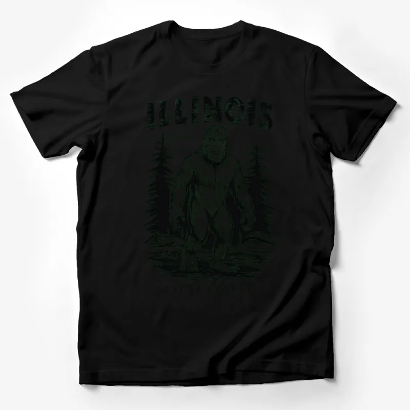 Illinois Cryptid Bigfoot T-Shirt, Sasquatch Graphic Tee, Forest Creature Unisex Shirt Male T-Shirt