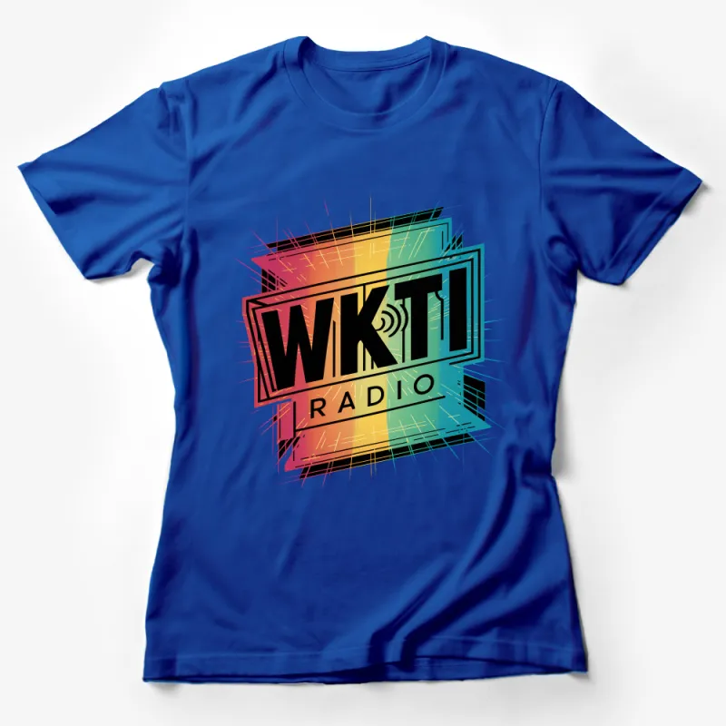 Retro WKTI Radio Logo T-Shirt, Vintage Inspired Colorful Graphic Tee, Unisex Music Radio Shirt Female T-Shirt