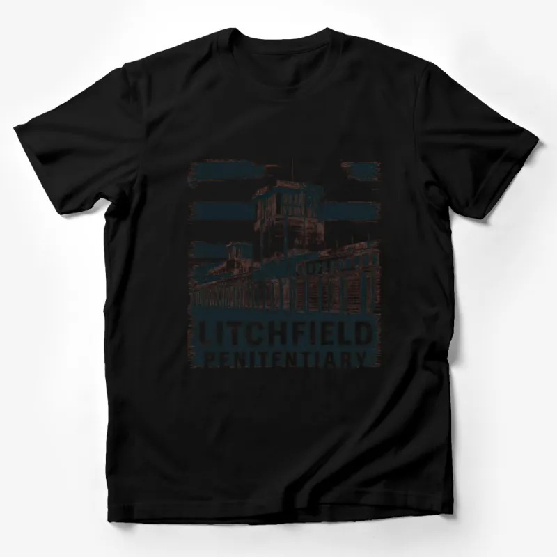 Litchfield Penitentiary Graphic T-Shirt, Vintage Prison Design Tee, Urban Grunge Style Top, Unisex Shirt Male T-Shirt