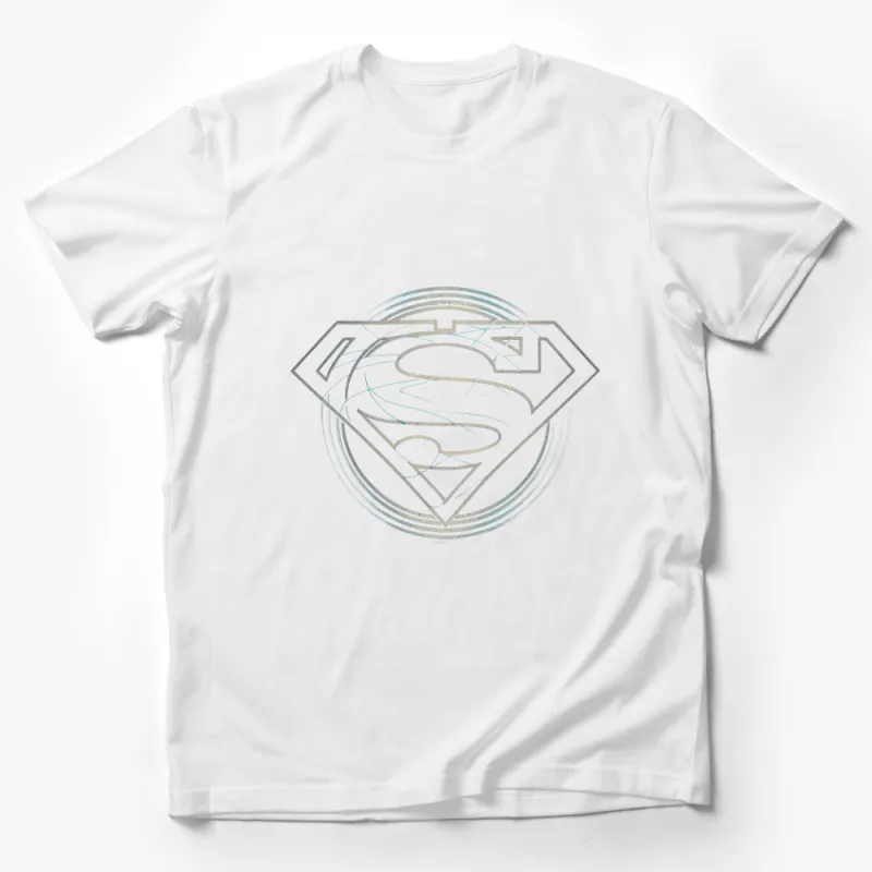 Unique Silver Foil Superman Logo T-Shirt, Unisex Graphic Tee, Superhero Shirt, Casual Wear Male T-Shirt