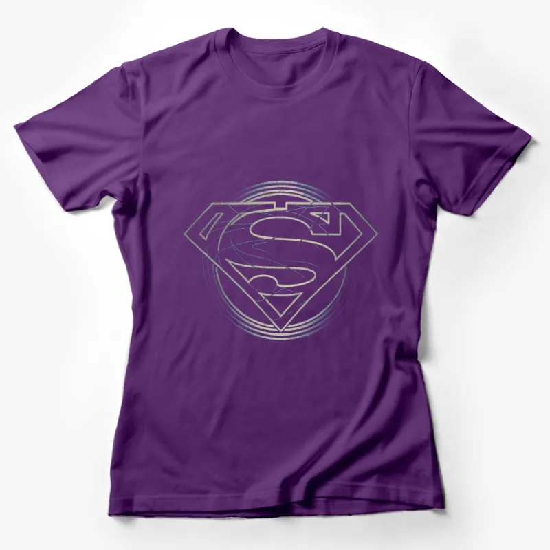 Unique Silver Foil Superman Logo T-Shirt, Unisex Graphic Tee, Superhero Shirt, Casual Wear Female T-Shirt