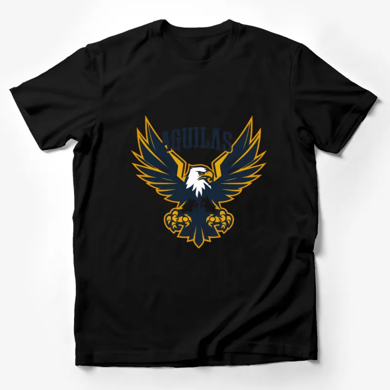 Eagle Graphic T-Shirt, Soaring Bird Emblem Tee, Aguila Design Shirt, Bold Nature Inspired Apparel Male T-Shirt