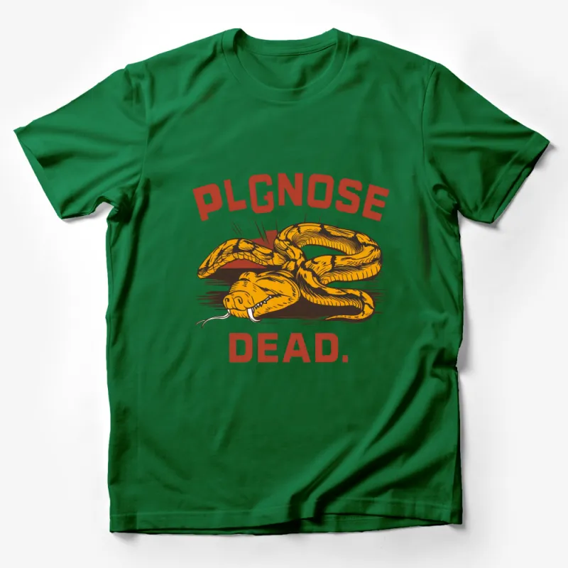 Bold Graphic Python T-Shirt, PLGNOSE DEAD Snake Design, Unique Snake Lover Gift, Trendy Fashion Tee Male T-Shirt