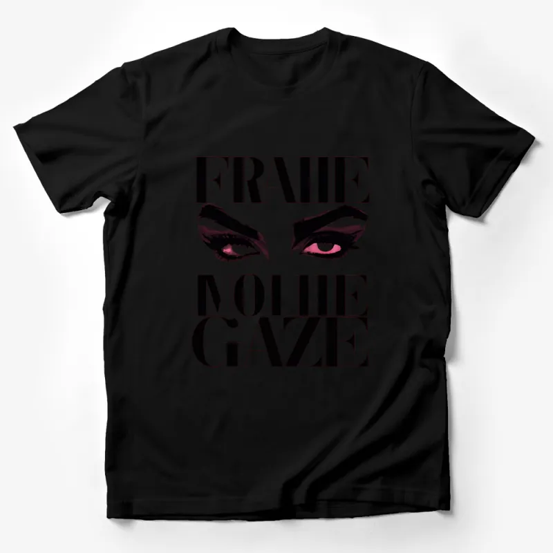 Graphic Eye Design T-Shirt, Bold Femme Noire Gaze, Artistic Stylish Top, Modern Fashion Tee Male T-Shirt