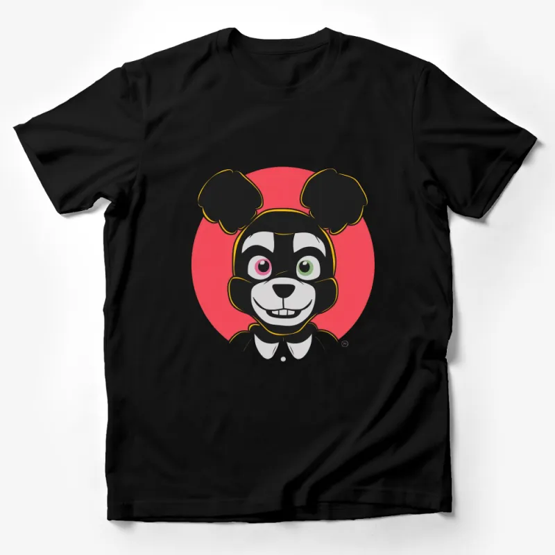 Colorful Panda Balloon Graphic T-Shirt For Kids, Fun Animal Theme Tee, Bright Colors Male T-Shirt