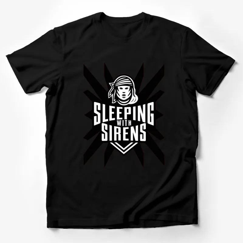 Sleeping With Sirens Band T-Shirt, Black and White Graphic Tee, Music Fan Apparel Male T-Shirt