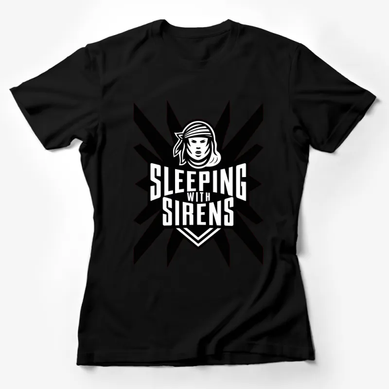 Sleeping With Sirens Band T-Shirt, Black and White Graphic Tee, Music Fan Apparel Female T-Shirt