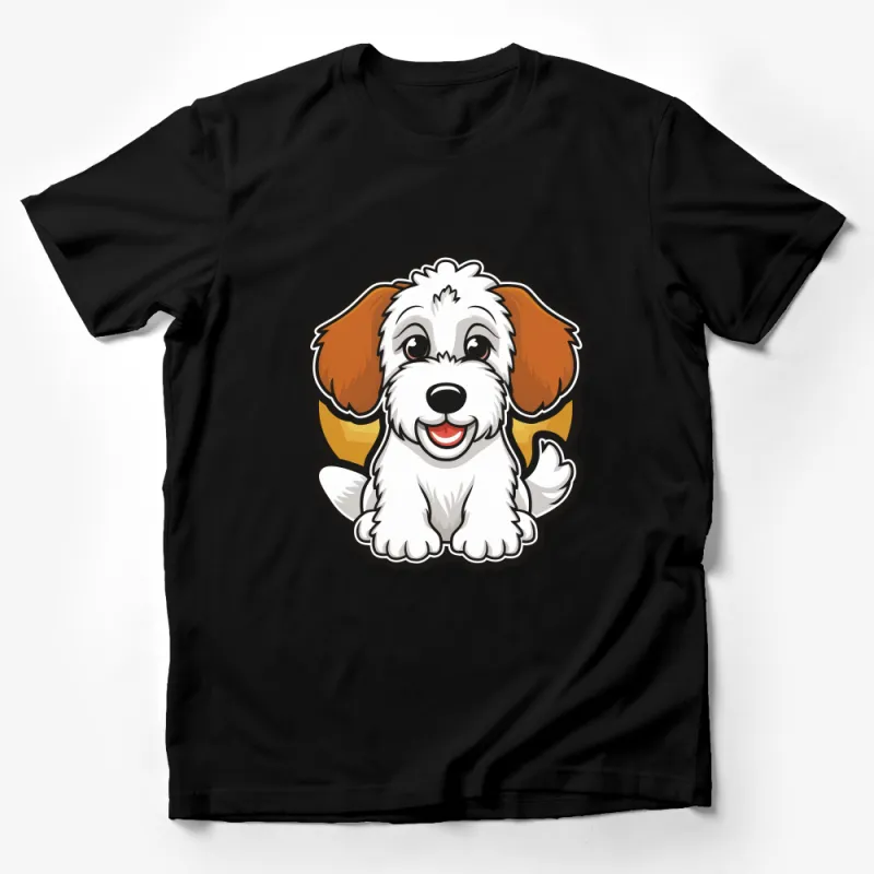 Cute Cartoon Dog T-Shirt, Adorable Puppy Graphic Tee, Soft Cotton, Unisex Male T-Shirt