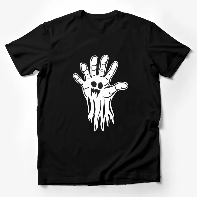 Spooky Ghost Hand Graphic T-Shirt, Halloween Creepy Spirit Design, Unisex Tee for All Ages Male T-Shirt