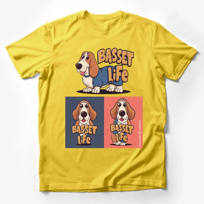 Basset Hound T-Shirt, Cute Dog Lover Tee, Casual Comfortable Style, Multiple Colors Male T-Shirt