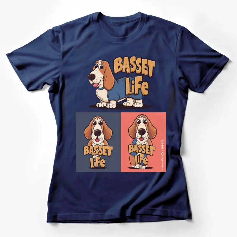 Basset Hound T-Shirt, Cute Dog Lover Tee, Casual Comfortable Style, Multiple Colors Female T-Shirt