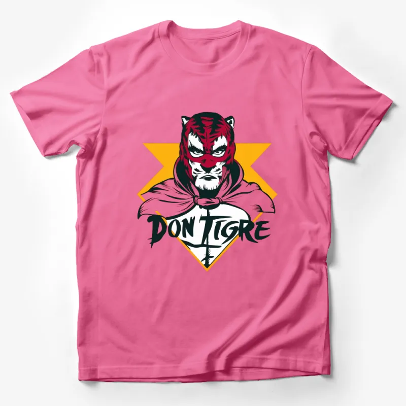 Don Tigre Graphic T-Shirt, Cool Red Tiger Superhero Tee, Bold Animal Design, Unique Gift for Comic Fans Male T-Shirt