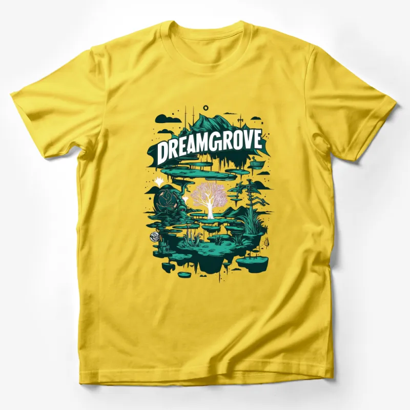 Dreamgrove Graphic T-Shirt, Fantasy Nature Art Tee, Unique Gift for Fantasy Lovers Male T-Shirt