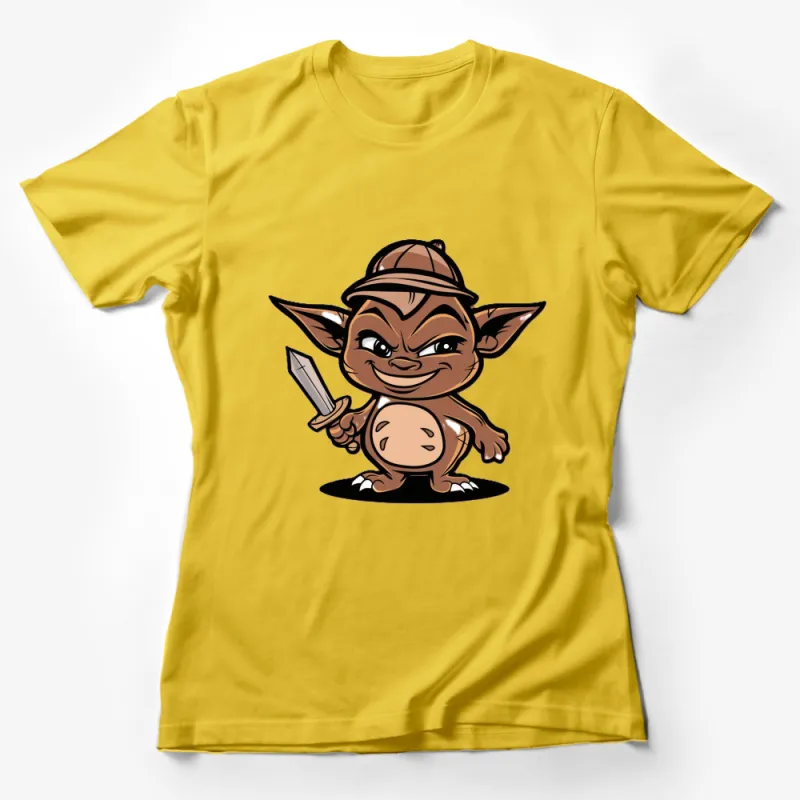 Cute Cartoon Goblin T-Shirt, Whimsical Fantasy Creature Tee, Unisex Graphic Shirt for All Ages Female T-Shirt