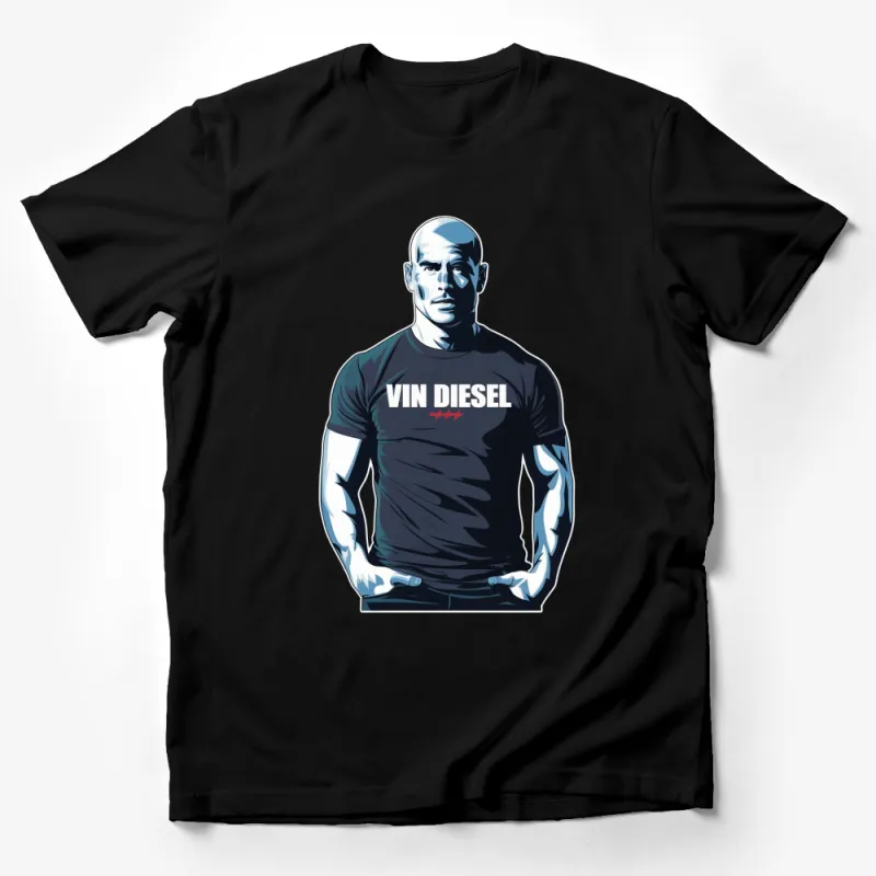 Vin Diesel Inspired Graphic T-Shirt, Cool Action Movie Star Tee, Men's Fashion, Unique Gift Idea Male T-Shirt