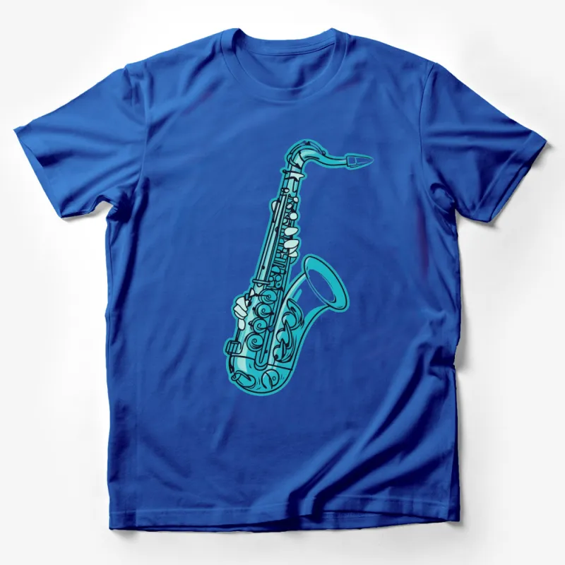 Colorful Saxophone Graphic T-Shirt for Musicians, Vibrant Music Lover Tee, Unique Jazz Sax Shirt, Gift for Saxophonists Male T-Shirt