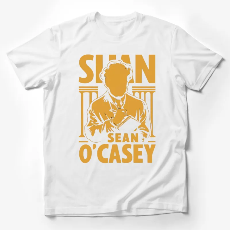 Vintage Sean O'Casey Graphic T-Shirt, Orange and White Literary Tee, Classic Playwright Tribute Shirt Male T-Shirt