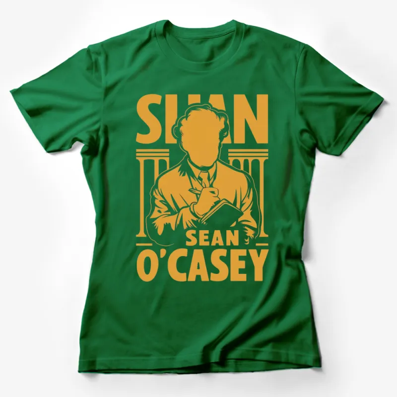 Vintage Sean O'Casey Graphic T-Shirt, Orange and White Literary Tee, Classic Playwright Tribute Shirt Female T-Shirt