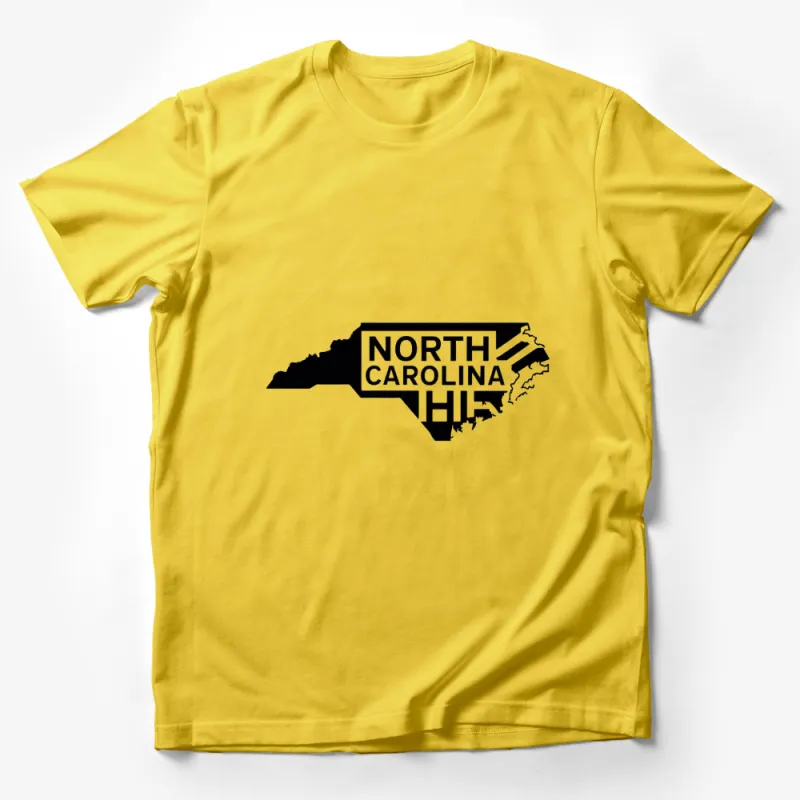 North Carolina State Outline Graphic T-Shirt, Black and White Unisex Tee, Stylish Casual Wear Male T-Shirt