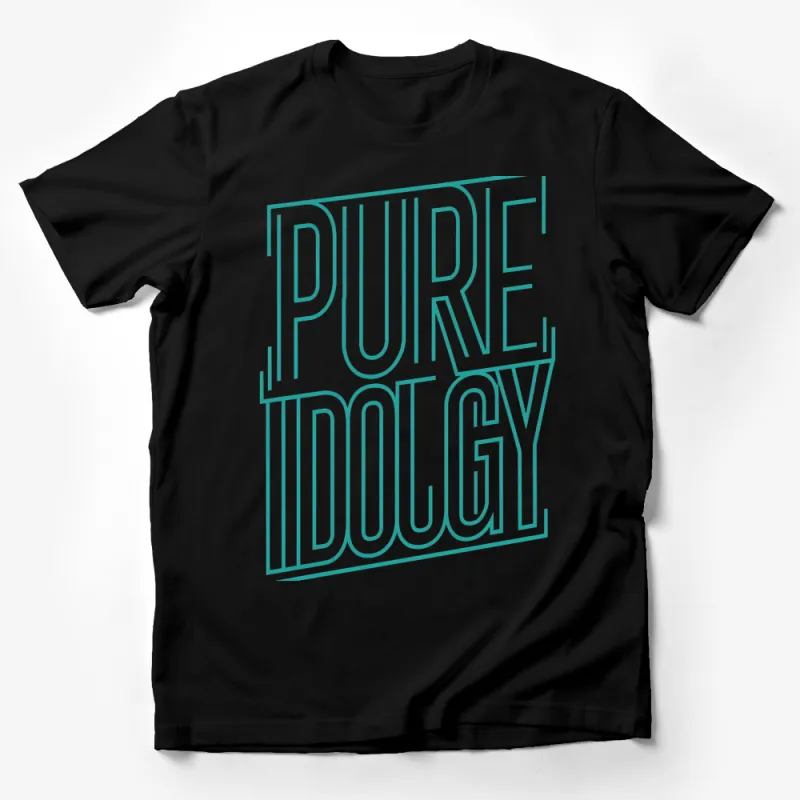 Pure Ideology Bold Text Graphic T-Shirt, Minimalist Typographic Tee, Unisex Fashion Top Male T-Shirt