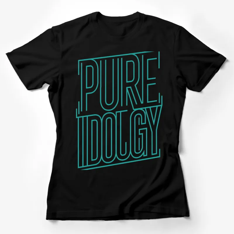 Pure Ideology Bold Text Graphic T-Shirt, Minimalist Typographic Tee, Unisex Fashion Top Female T-Shirt