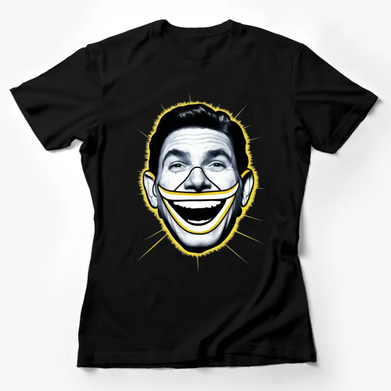 Unique Smiling Face Graphic T-Shirt, Vibrant Yellow Smile, Unisex Tee, Fun Casual Wear, Gift for Friends Female T-Shirt