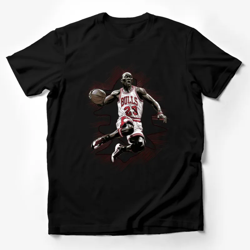 Vintage Basketball Player T-Shirt, Classic Bulls 23 Jersey, Sports Fan Apparel Male T-Shirt