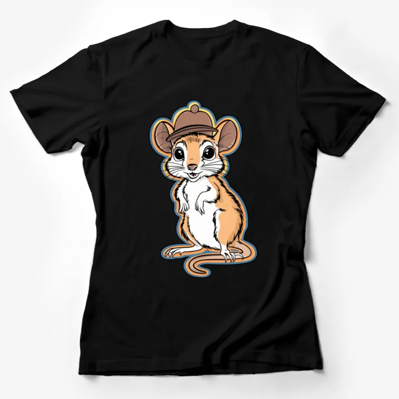 Cute Mouse Detective T-Shirt, Kids Cartoon Animal Tee, Vintage Style Mouse Graphic, Unisex Clothing Female T-Shirt