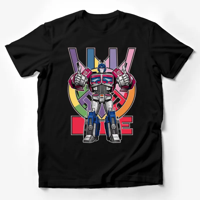 Retro Robot Thumbs Up T-Shirt, Vintage Mech Graphic Tee, Cool Sci-Fi Robot Design, Unisex Shirt Male T-Shirt